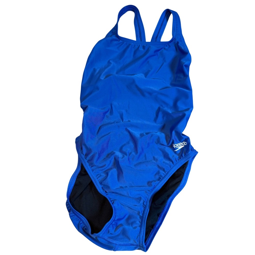 Speedo Womens Team Royal Blue One Piece Swimsuit 8/34 8002406431 New